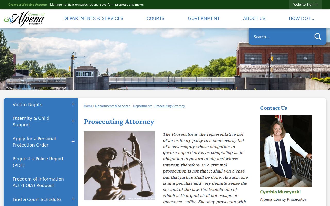 Alpena County Prosecuting Attorney official information page