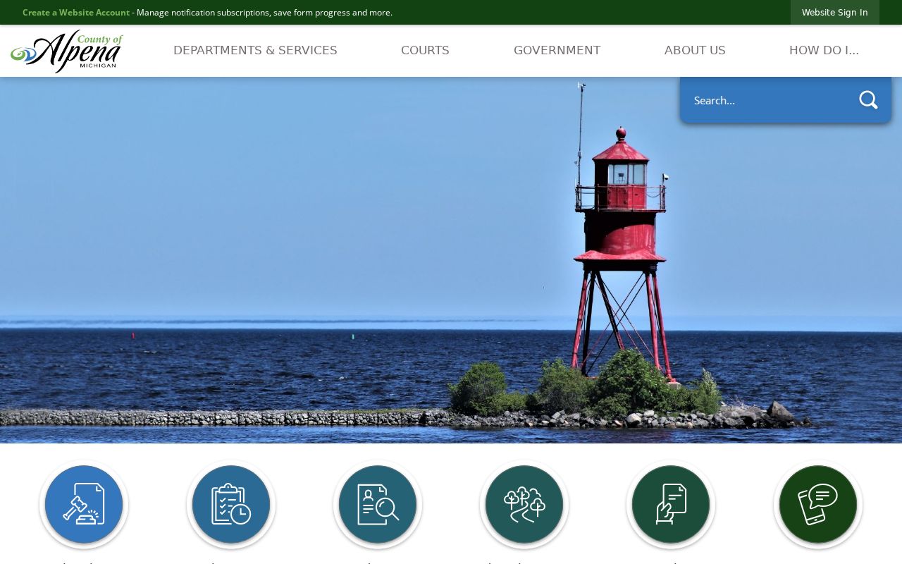 Alpena County criminal history government records page